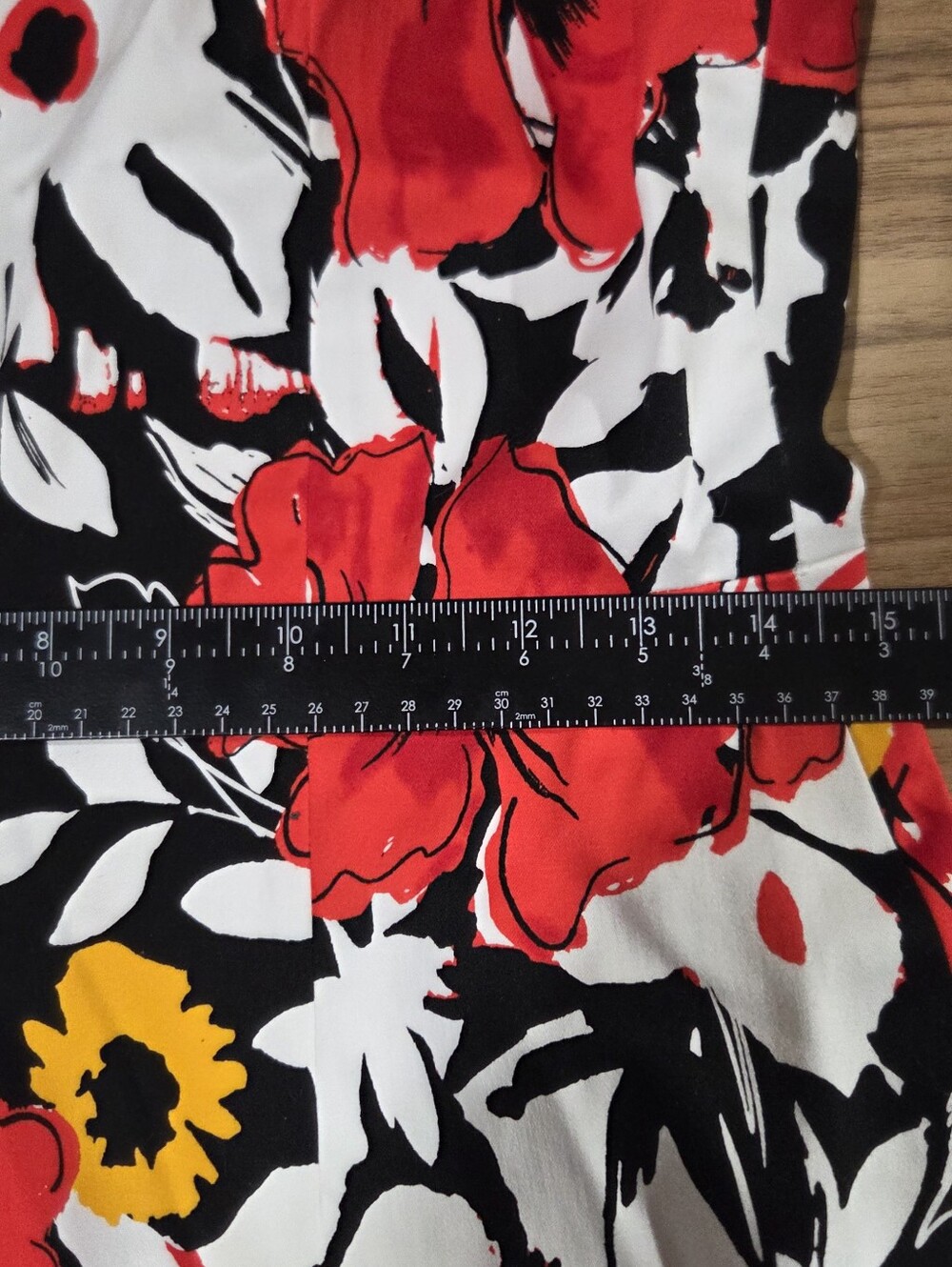 David Meister Dress 8 Red Floral Sheath Square Neck Cotton Blend EUC - Picture 10 of 13